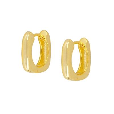 China Ohrringe Echt 18K Gold Plattiert Hoop Huggie Sterling Silber 925 Schmuck für Frauen Mädchen zu verkaufen