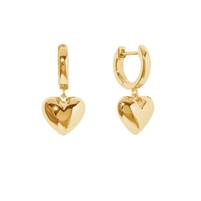 China Luxury Heart Dangle Gold Plated Hoop Earrings Sterling Silver 925 Jewellery for Women for sale