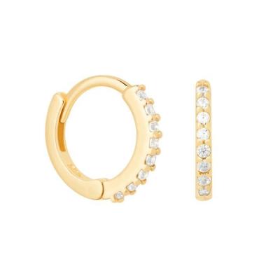 China ODM 925 Sterling Silver Hoop Earrings Medium With Small 18K Gold Vermeil Plating for sale