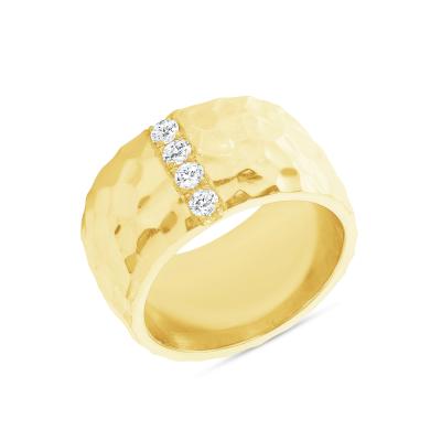 China Grootte 6 - Grootte 10 Mens Eternity Band 18K vergulde koperen ringen Te koop