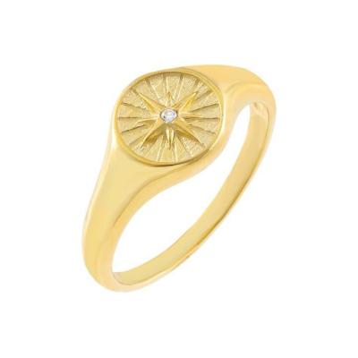 China Anillo de sello de plata esterlina personalizado Anillos de sello de oro de 18K para mujeres en venta