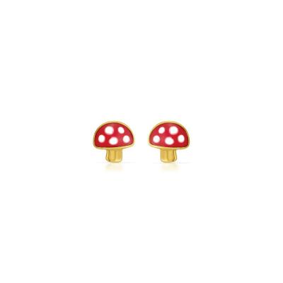 China Chubby Mushroom Earrings 925 Childrens Sterling Silver Earrings for sale