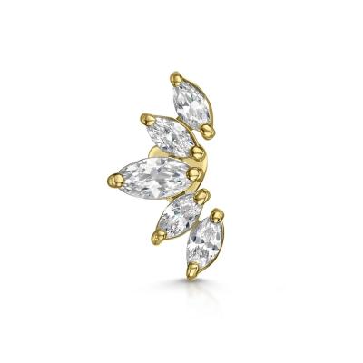 China Plating Gold Rhodium Stud Earrings White CZ for Women Daily Wear Style for sale