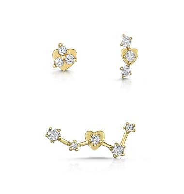 Chine OEM Constella Boucles d'oreilles en or blanc 925 18 carats Boucles d'oreilles en or blanc à vendre