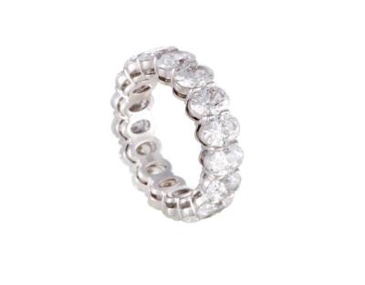 China Clear CZ Oval Eternity Band Ring Jewelry Type Women'S Silver Eternity Ring for sale