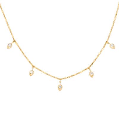 China 18K Gold Plated Chain 925 Sterling Silver Fine Necklace For Women Princess Cut Design for sale