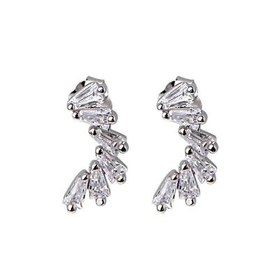 China Zirconia Ear Studs for Women's Vermeil Jewelry Iced Out Earrings for sale