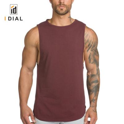 China Wholesale High Quality 95% Cotton 5% Spandex Mens Anti Pilling Tank Tops Bodybuilding Sports Gym Wear Muscle Shirt for sale