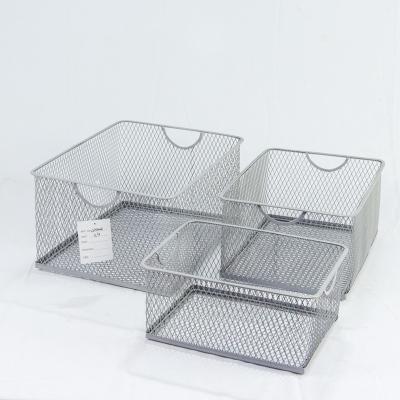 China Sustainable Rectangle Metal Storage Basket for sale