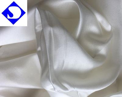 China Factory Dyed Breathable White Greige Woven Apparel Fabric 13.5mm 50 50 Cotton 49GSM 114cm Width Silk Cotton Sateen Charmeuse Fabric for sale