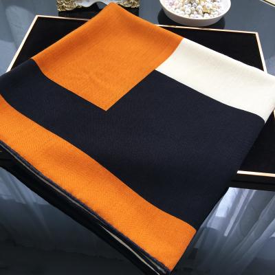 China 100% Cashmere Scarf OEM ODM Autumn Winter Letter Logo Pure Real Cashmere Custom Women's Casual Shawls for sale