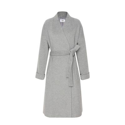 China Custom Made Minimalist Winter Silhouette Style OEM ODM Long Coat Woolen Windproof For Women Clothing Manufacturers for sale