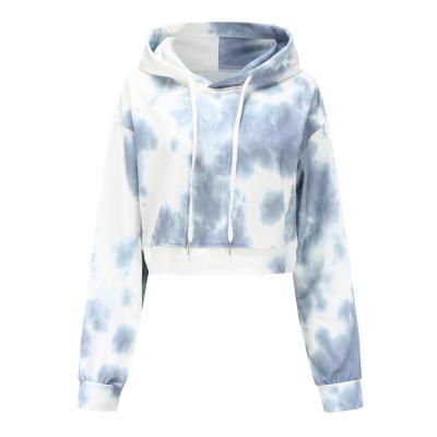 China Custom Anti-wrinkle OEM ODM fashionable outdoor sports fitting gym tie-dye hoodies for women for sale