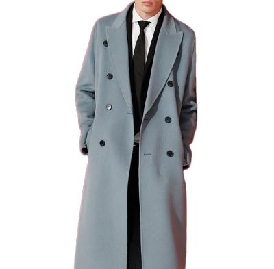 China Breathable Custom 2021 OEM ODM Long Ditch Coat Men's 100% Double Breasted Jackets and Coats Men's Wool Coat for sale