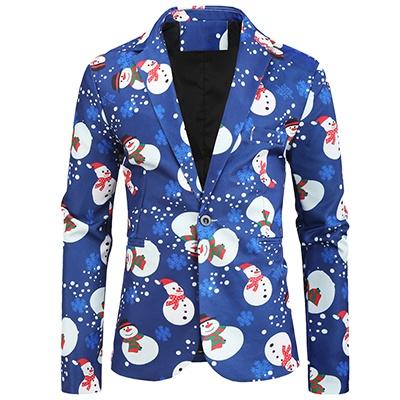 China OEM ODM Breathable Custom Classic Christmas Printed Mens Blazers Jackets for sale