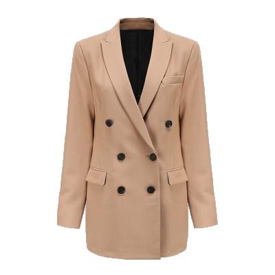 China Custom Made Windproof Blazer Jacket Women's Anti-wrinkle OEM ODM ODM Fashion Double Breasted Suits For Ladies for sale