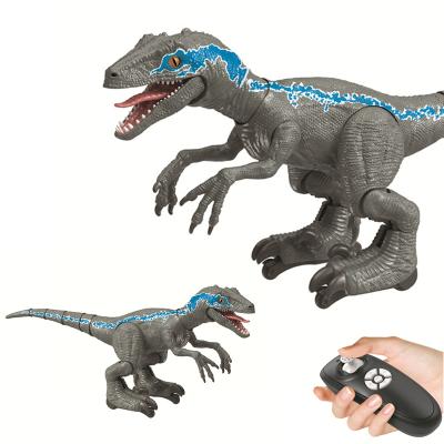 China Boys Gift Kids Rc Velociraptor Dinosaurio Juguetes Simulation Smart Spraying Jurassic Animals Walking Dancing Dinosaur Remote Control Toys for sale