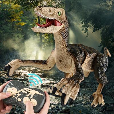 China Mechanical Walking Jurassic Animal Model Remote Control Dinosaur Toy With Light And Sound Realistic Rc Dinossauros Action Boys Forward Crawling for sale