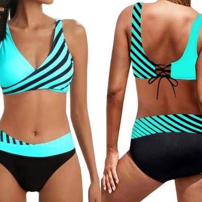 China 2023 Young Girl Bikini Swimwear Summer V Neck Antibacterial Hot Sexy Bikini One Piece Swimsuit For Women for sale