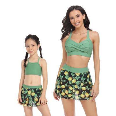 China 2 PCS 2023 new antibacterial mother and daughter Europe and America sexy swimwear for beach kids parent-child swimwear for girls for sale