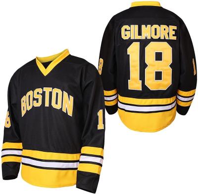 China The no. 18 Sleeve Black Plus Size Movie Hockey Jersey Embroidered Costume For Men for sale