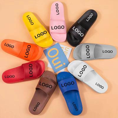 China Cushioning Manufacturer Custom Embossed Custom Printed Embossed Slipper Slippers Shoes Designer Logo Slide Slippers For Men for sale