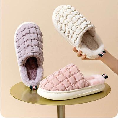 China Cushioning Soft Warm Winter Memory Foam Slippers Waterproof Indoor Home Comfortable Bed Closed Toe Slippers With Strap For Women for sale