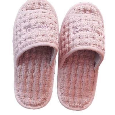 China Cushioning Disposable Waffle Hotel SPA Slipper Quick Delivery 100% Cotton Disposable Slippers Open Toe Velor For Unisex for sale