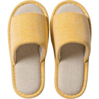 China Cushioning Breathable Home Canvas Slippers Indoor Non-slip Bottom Floor Soft Breathable Bedroom Couple Slippers for sale