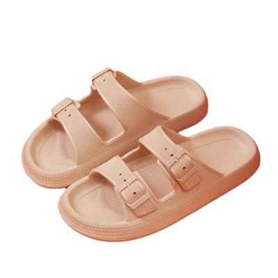 China Pillow cushioning slide summer fashion chunky bottom step on feeling shit Eva Sandals And Slippers Women out of indoor sandals double buckle for sale