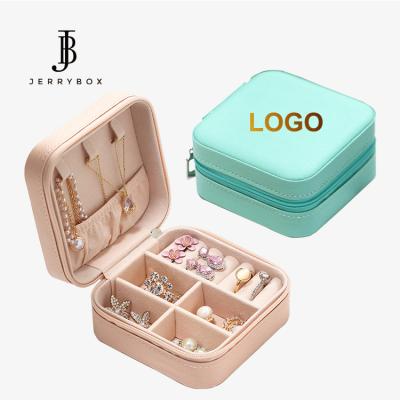 China Custom Jewelry Travel Ring Earring Necklace Luxury Jewelry Storage Box for sale