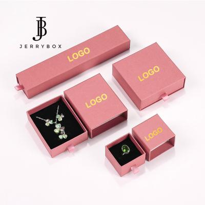 China Luxury Jewelry Box Red Cardboard Packaging Jewelry Gift Packaging for sale