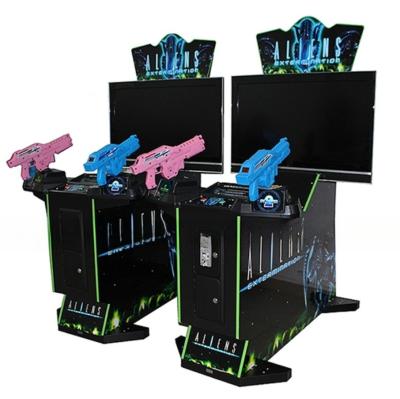 China Dreamland-Münzen-betriebene Videospiele 4 in 1 Doppelschießwaffen-Spielmaschinen Aliens Shooting Arcade-Spielmaschine zu verkaufen