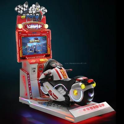 China Dreamland exclusive coin operated 26inch HD super car game machine children road rider kids motorcycle arcade car games for sale