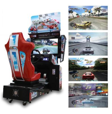 China Single Person Coin Operated Car Racing Game Machine With 32inch HD LCD Screen for sale