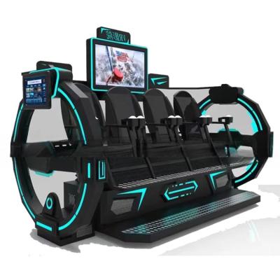 China Super vr ei stoel 2 / 3 / 4 zit multiplayer 9D VR All In One vr achtbaan spel vr simulator machine Te koop