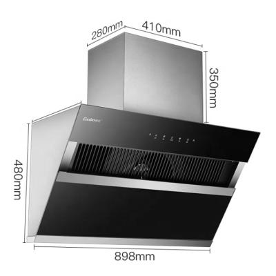 China Stainless Steel Commercial Touch Control Restaurant Home Kitchen Side Range Hood for sale