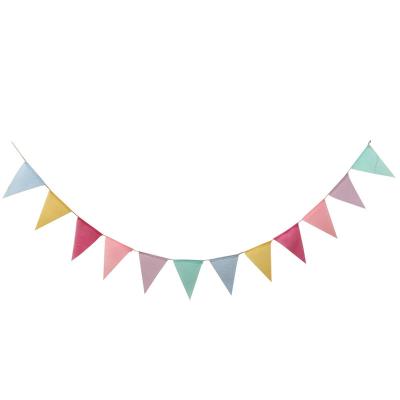 China Newest Vintage Colorful Burlap Bunting Flags Web Pennant For Wedding Garland Party Decoration Product Banner for sale