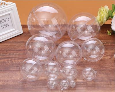 China White transparent transparent open plastic birthday party decoration wedding ball box christmas gift cavity ornament party ball for sale