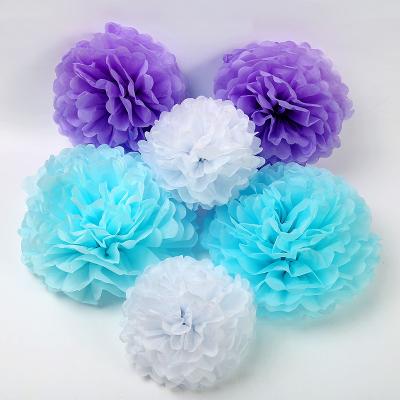 China Beautiful Colorful Hanging Wedding Party Favors and Events Paper Flowers Wholesale DIY Tissue Paper Pom Pom Flower Ball for sale