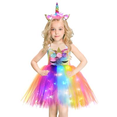 China IDS Cartoon Unicorn Baby Clothes Birthday Princess Dress Birthday Equipment Tutu Anti-Static Skirt Costume For Babies for sale