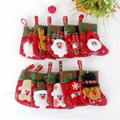 China 100%Eco-friendly Santa's Traditional Christmas Santa Stockings Sack Fillers Socks Gift Decorations for sale