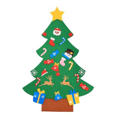 China Christamas Home Decoration Kids DIY Felt Christmas Tree with Ornaments Kids Xmas Gifts for New Year Door Hanging Christmas Decoration for sale