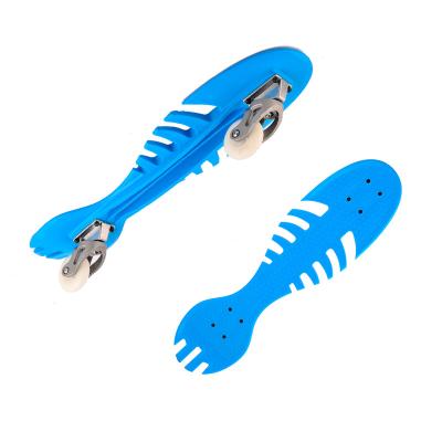 China PP+Aluminum+PU 28 inch two wheel freestyle land surfing fish bone snake wave board skateboard for wholesale for sale