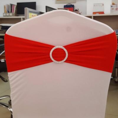 China Single Sash Chair, Spandex Lycra Chair Band Spandex Banquet Wedding With Rhinestone Buckle for sale