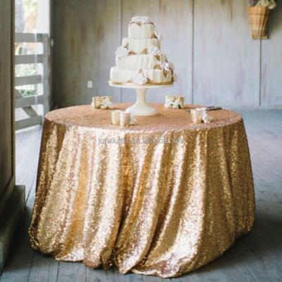 China 72 Inch Glitter Round Wedding Banquet Sequin Table Cloth Oilproof Event Decor Table Cloths Gold Shiny Round Table Covers for sale