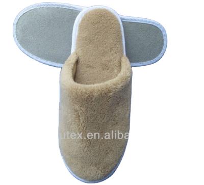 China Four Seasons Style Coral Flocking Luxury Hotel Slippers with Unique JXTEX Suede for sale