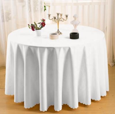 China Durable Backing Samples 100% Polyester Party Tablecloth Designs, Luxury White Tablecloth, Custom Wedding Tablecloth for sale