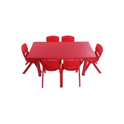 China Kids Tables and Chairs wholesale price cheap kids to study table and plastic chair school kids 6 seater table and chairs to learn for kids for sale