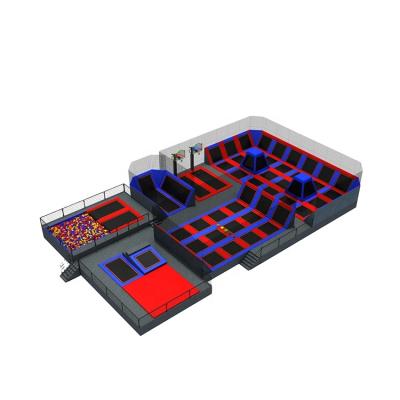 China With Protective Amusement Trampoline Park Games Factory Price Rectangle Net Trampoline For Adults for sale